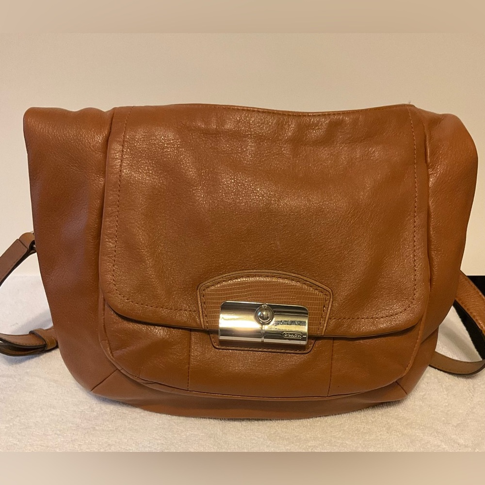 Coach Kristin Leather Hobo Crossbody Bag Brown